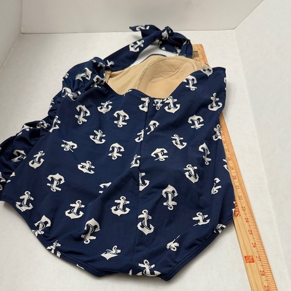 Nautical Navy Anchor Women's One Piece Swimsuit - Picture 5 of 5